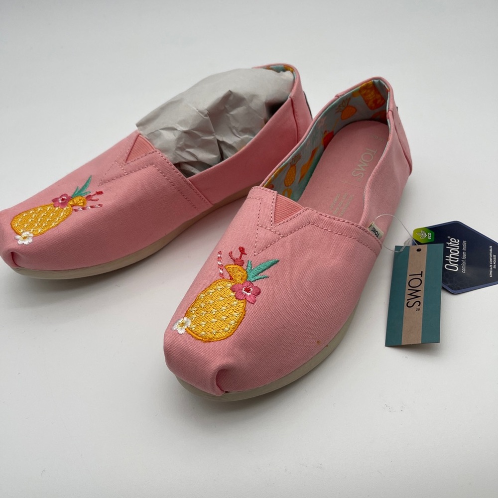 TOMS Alpargata Slip On  Womens Pink Flats Casual 10016595T Sz 6.5 New Old Stock